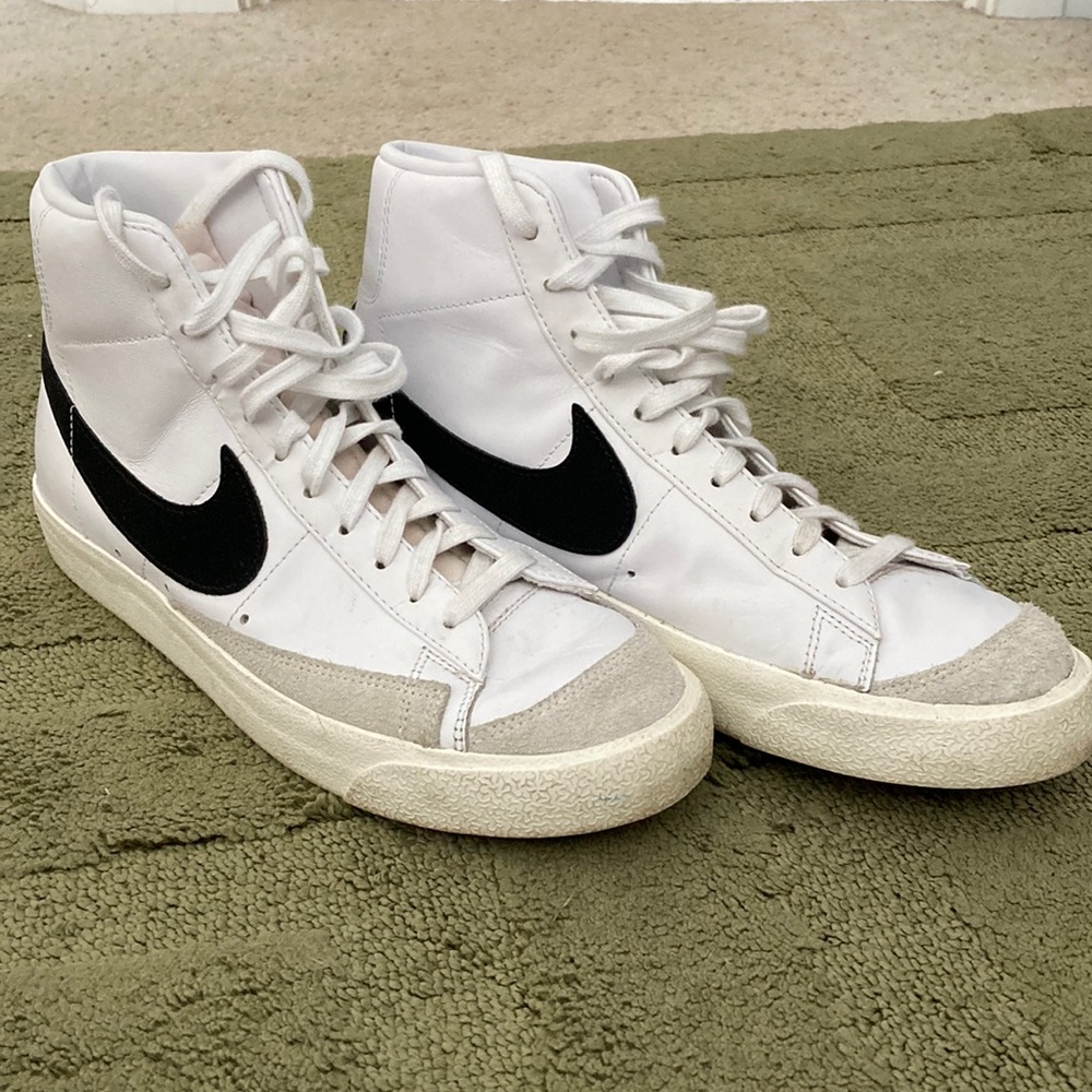 Nike White and Black High-Top Sneakers